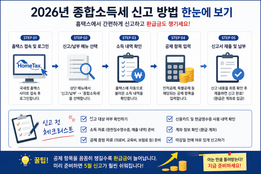 tax-return-2026
2026년 종합소득세 신고방법 한눈에 보기